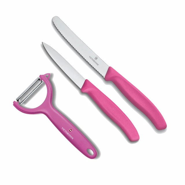 VICTORINOX Küchenset 3tlg. Tomatenmesser Gemüsemesser Y Schäler  / pink