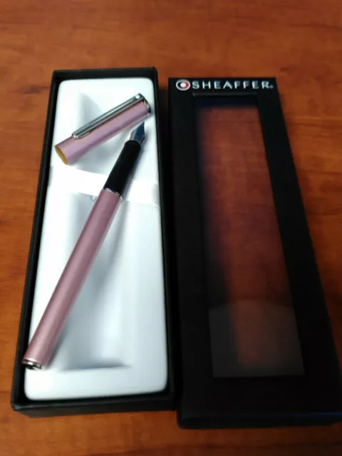 Sheaffer Agio, rosa, pluma estilográfica, pluma M 3