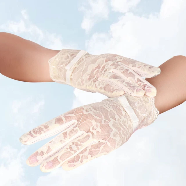 Guanti floreali in pizzo guanti da sposa schermo sensibile al tocco