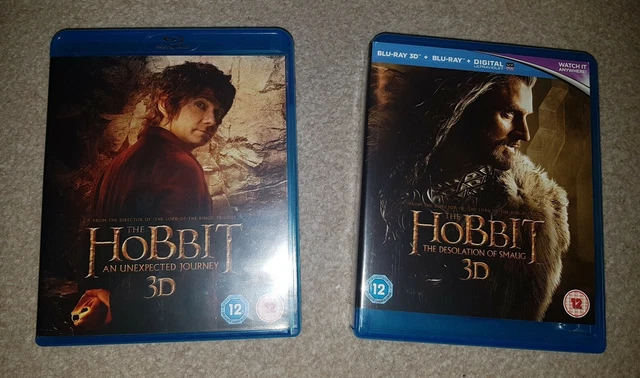 Hobbit Desolation Of Smaug & An Unexpected Journey Blu-Ray 3D, Ultraviolet DVD's