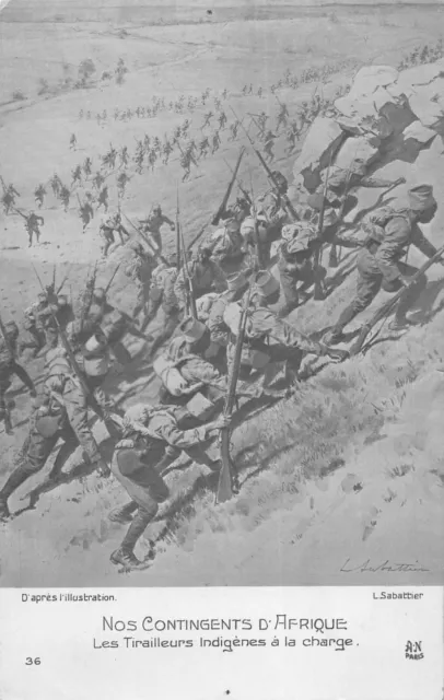 Cpa War Our Contigents Of Africa Indigenous Tirailleurs In Charge