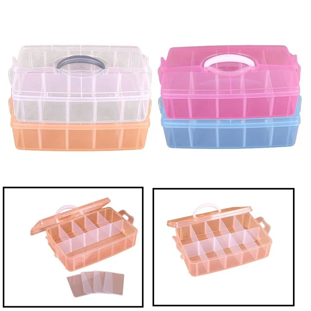 Totalmente Nueva Caja de Almacenamiento Accesorios Transparente 1 Pieza Hardware Caja de Herramientas