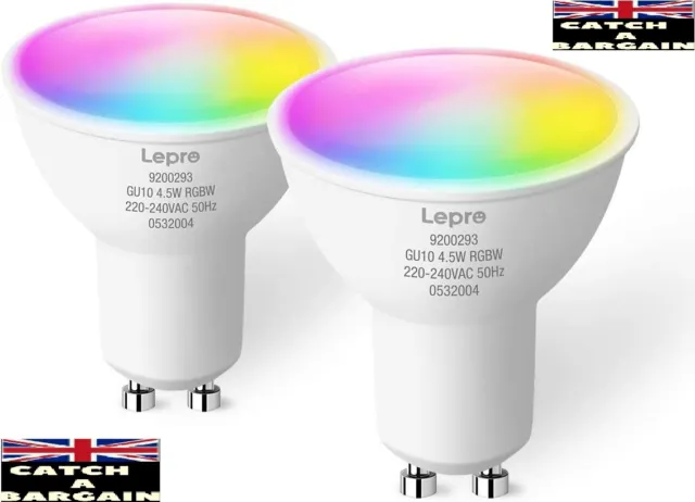 Lepro GU10 Smart Glühbirne, dimmbar RGB farbwechselnd Alexa Licht - 2 Stück (D248)