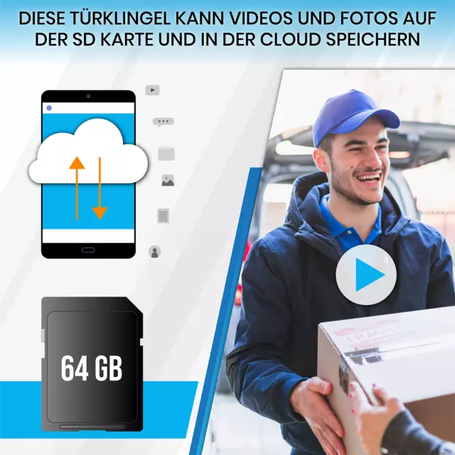 Funk WLAN Türklingel mit Video Tür Klingel Gegensprechanlage Tuya Funkklingel 2