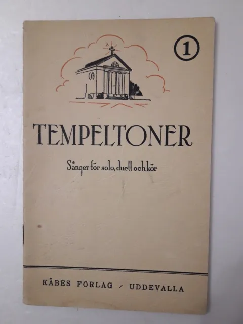 Vecchio Spartito Tempeltoner sanger for solo duett ochkor anno 1944
