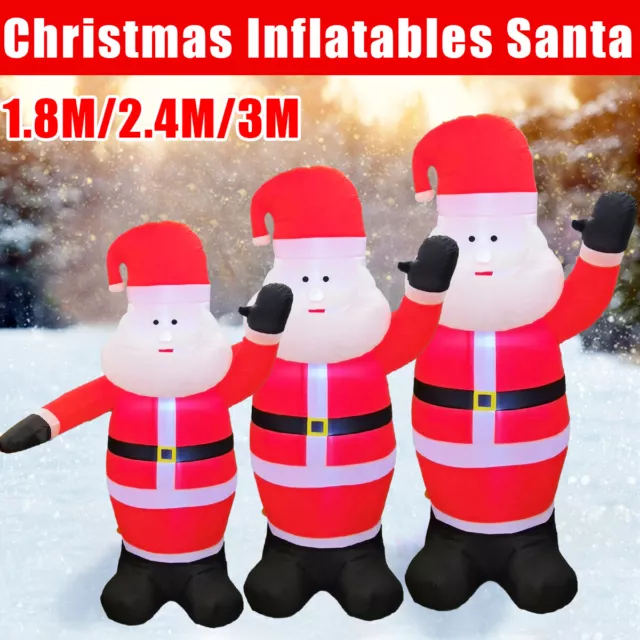 3M Large Christmas LED Light Up Inflatable Santa Claus Outdoor Yard Xmas Decor