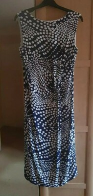 COLLECTION BY WEST AVENUE - Navy dress with white spots , size 14