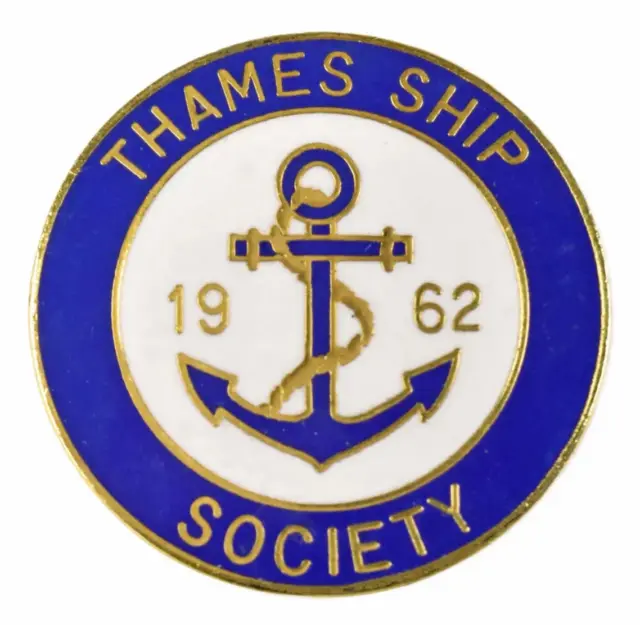 Vintage The Thames Ship Society Members Enamel Brooch Badge