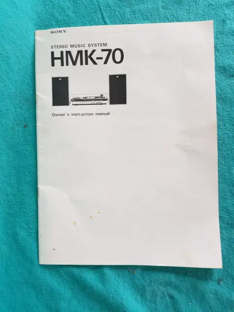 Vintage  Stereo Music System Sony Hmk-70 Owner's Instruction Manual