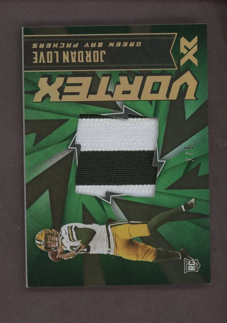 2020 Panini XR Vortex Green #VX-4 Jordan Love Packers RC Rookie Jumbo Patch 1/5 2020 Panini XR Vortex Green #VX-4 Jordan Love Packers RC Rookie Jumbo Patch 1/5