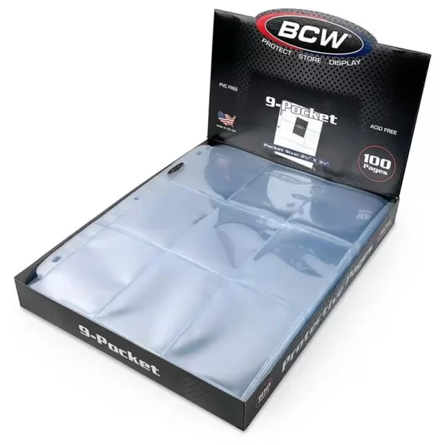 BCW Pro 9-Pocket Page Protectors (100 Ct. Box) - NEW SEALED