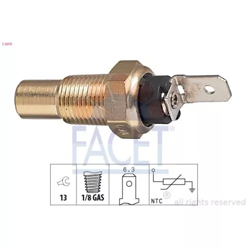 Sensore Temperatura Refrigerante Facet 7.3079 Made In Italy - Oe Equivalent per