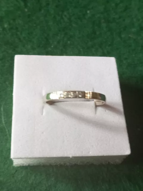 Hallmarked 9ct Gold Diamond Four Stone Ring.M Size K ~ 0.99g