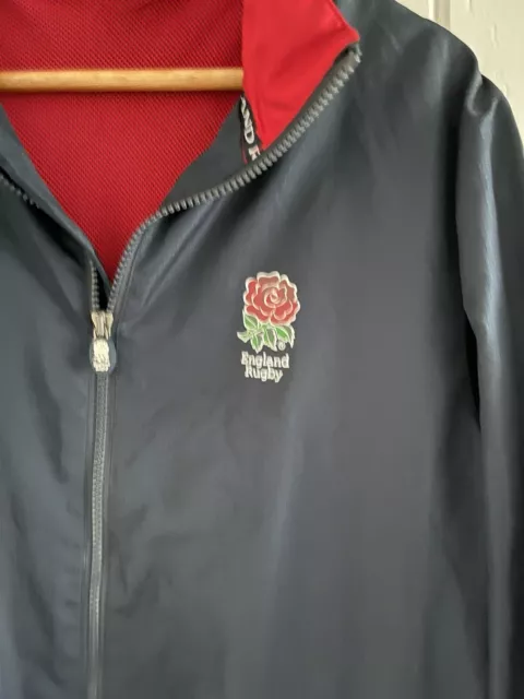 England Rugby Union Men’s Windbreaker Jacket Navy Blue UK Size L Large