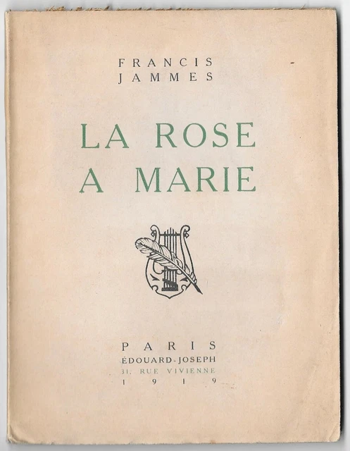 Estampe Originale André Deslignères 1922 'Poème De La Rose' - Gravure Sur Bois Rehaussée Au Pochoir, 1/390