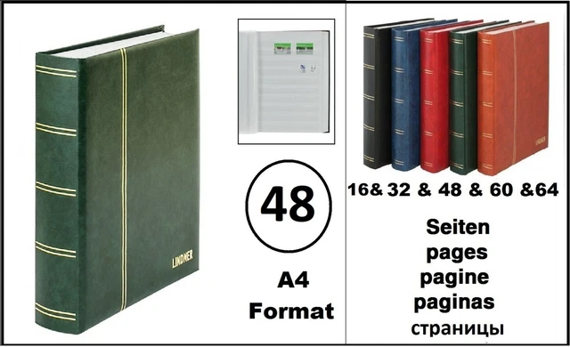 Album de timbres Prophila 64 pages blanches et couverture verte rembourrée Album de timbres Prophila 64 pages blanches et couverture verte rembourrée