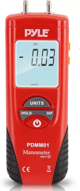Pyle Meters Manometer 11 Unit of Pressure-Meters Digital Measurement Maximum 10