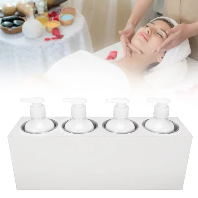 (Enchufe de EE. UU.) Calentador de aceite de masaje 4 botellas Calefacción rápida 9 velocidades Apagado automático Ajuste ZMN