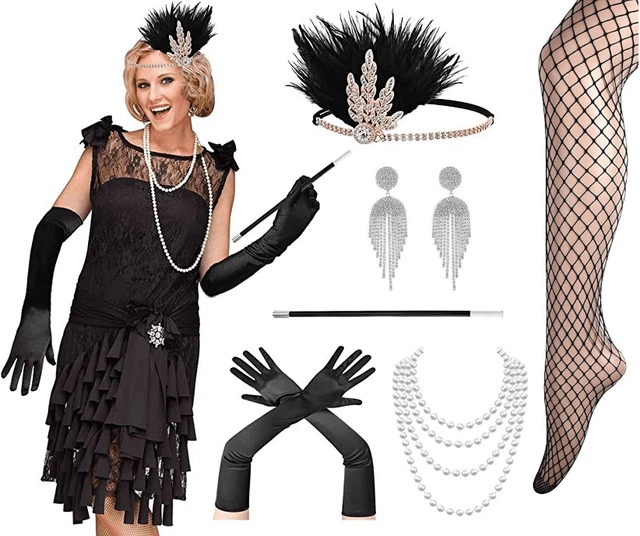 6PCS 1920s Accessories Flapper Great Gatsby Vintage Retro Costume Set NEW