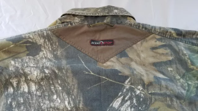 Mossy Oak Button Up Shirt Mens Large Scent Stop Pro Camo Hunt Outdoors Realtree 3