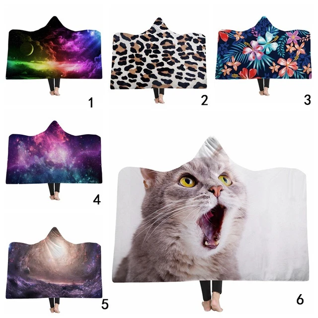Ultra Soft Hooded Throw Blanket Comfy Fluffy Quilt Hoodie Blanket for Couch Sofa