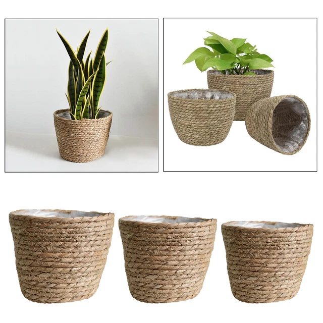 Natürliche Pflanzen Korb Blumentopf Halter Pflanzer Töpfe Container Indoor