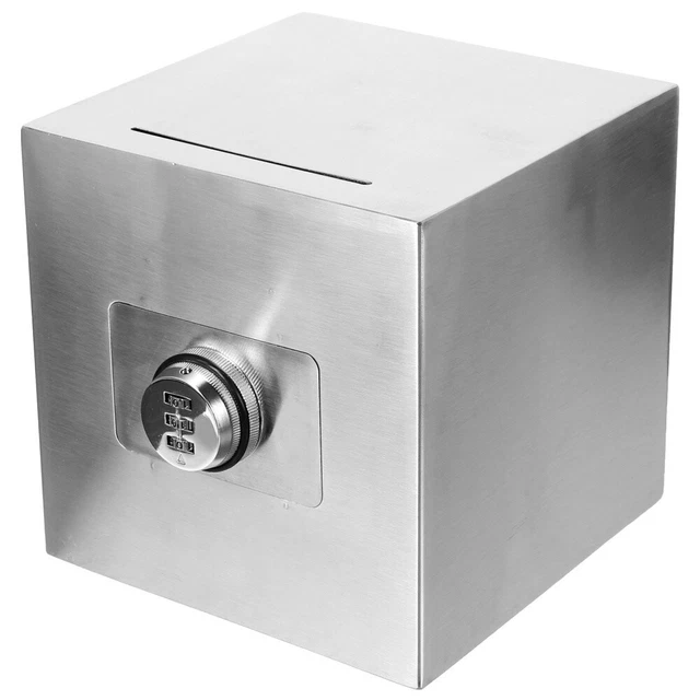 Caja de dinero con cerradura caja de ahorros caja de ahorros acero inoxidable moneda niño