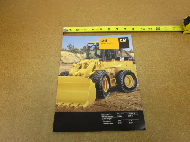 1995 Caterpillar cat 924F loader front end bucket sales brochure 16 pg 5018 9-94