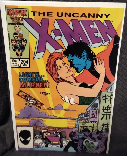UNCANNY X-MEN #204 NM- 1986 Marvel Comics - June Brigman art - Nightcrawler app.