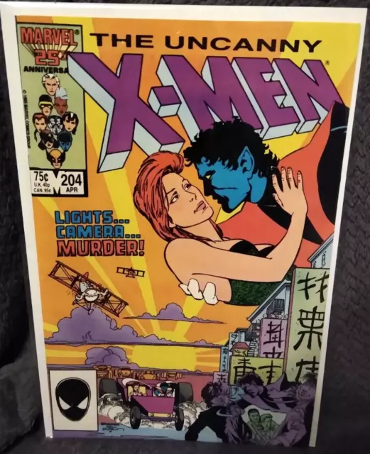 UNCANNY X-MEN #204 NM- 1986 Marvel Comics - June Brigman art - Nightcrawler app.
