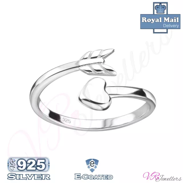 925 Heart Arrow Toe Ring Solid Sterling Silver Toe Ring Womens Adjustable