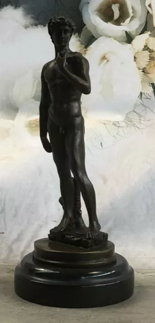 Maestra Renacimiento De Carne David De Michelangelo Bronce Mármol Escultura Nr