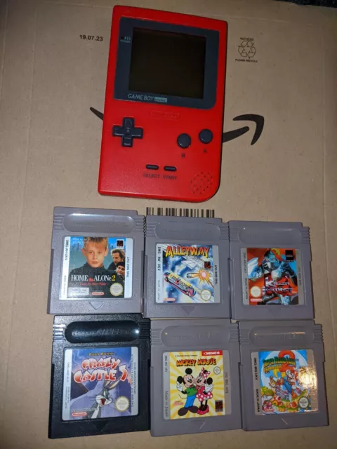 RETRO COLLECTIBLE NINTENDO Gameboy Pocket Red 6 x Free Games