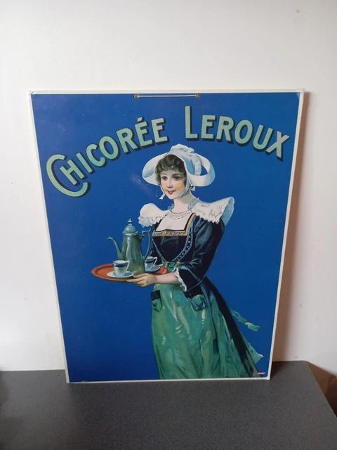 Affiche Ancienne Chicorée Leroux - Publicité éducative Cycles Et Culture - France