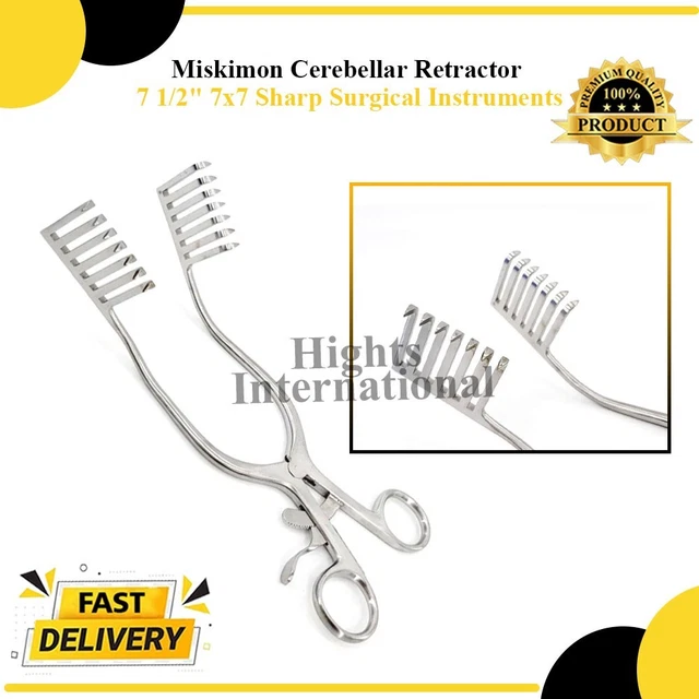Adson Retractor - Angled Arms With Sharp Prongs, 4x4 Teeth, 7.5 Inch - XCEL Surgical