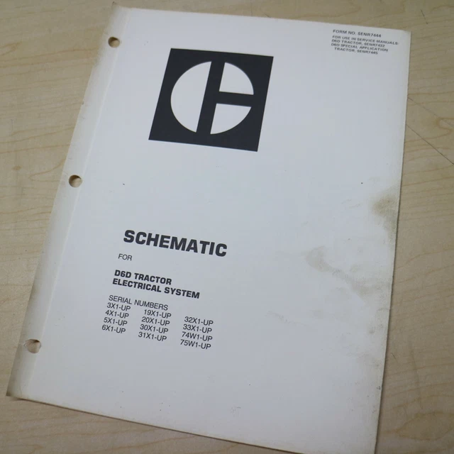 CAT CATERPILLAR D6D Traktor Elektrisch Wiring Diagramm Schaltplan