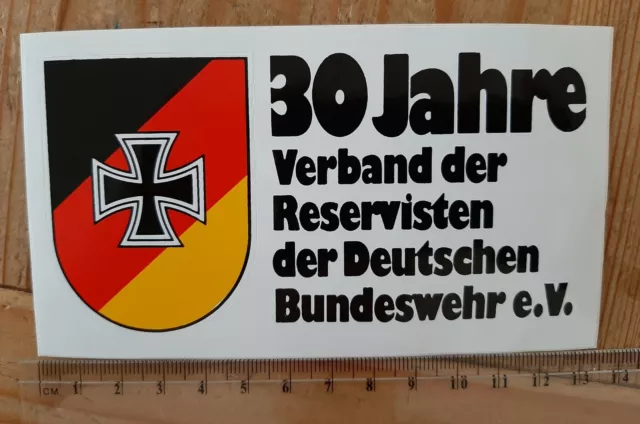 30 JAHRE VERBAND DER RESERVISTEN DER DEUTSCHEN BUNDESWEHR AUFKLEBER - alt - rar