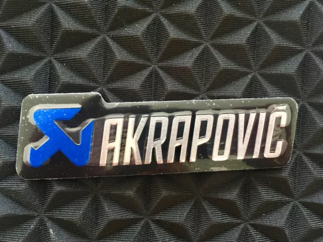 Blue AKRAPOVIC 3D Alloy Exhaust Aluminium Sticker Decal Moto Badge