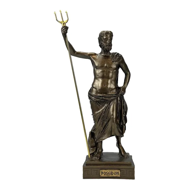 Poseidon of Melos Ancient Greek Roman Statue Museum Athens Bronze Effect color