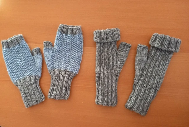 🧶fingerlose Handschuhe Pulswärmer handgestrickt Damen Größe S-M, Einzelverkauf