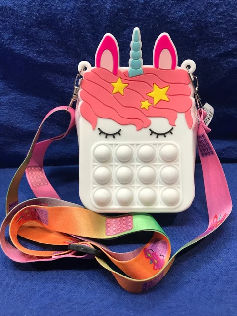 Purse Bag Fidget popper stress relief anxiety silicone unicorn cross body zipper