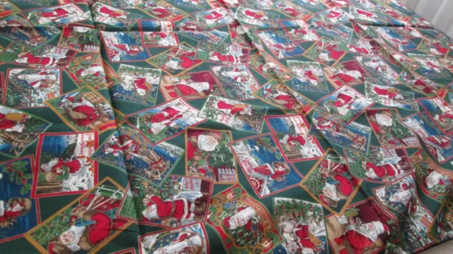 Funda antigua mantel de Navidad para postales de Santa Claus rojo verde azul blanco