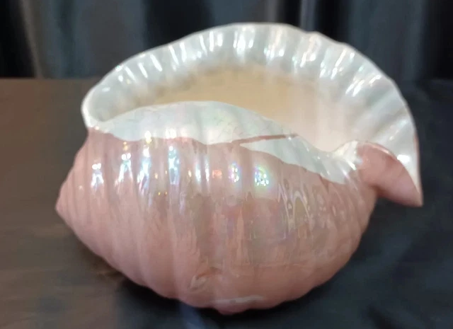 Vintage Shell Planter Iridescent Gloss Glaze Mcm Art Deco Beach House Decor Vintage Shell Planter Iridescent Gloss Glaze Mcm Art Deco Beach House Decor