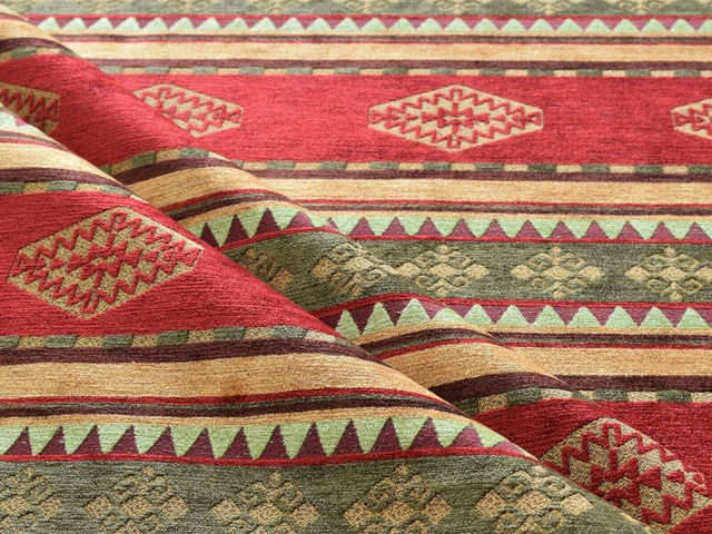 Tapicería de tela étnica kilim tapiz suroeste de Tucson nativo rojo mexicano