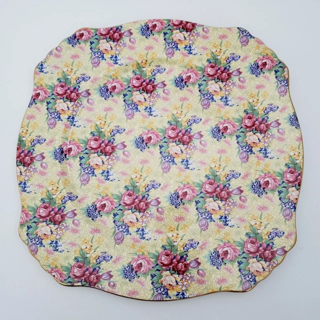 Royal Winton Grimwades Welbeck 2 Dinner and 2 Salad Plates Chintz Yellow 1995 10