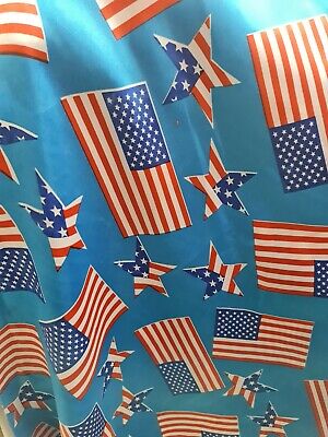 Pattern di bandiera USA Stelle e Strisce Americana Satin 60" Wide