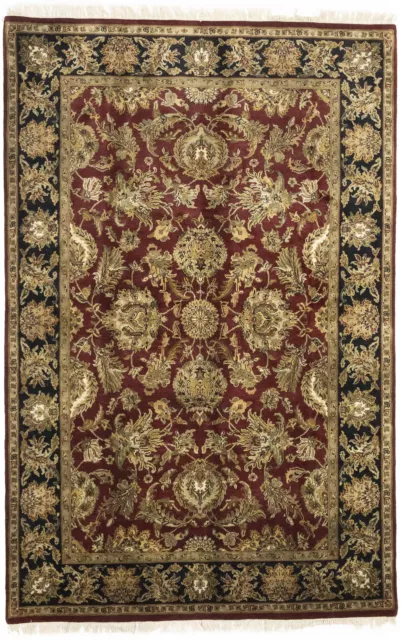 Handmade Agra Jaipur Thick Pile 6X9 Floral Style Oriental Rug Home Decor Carpet