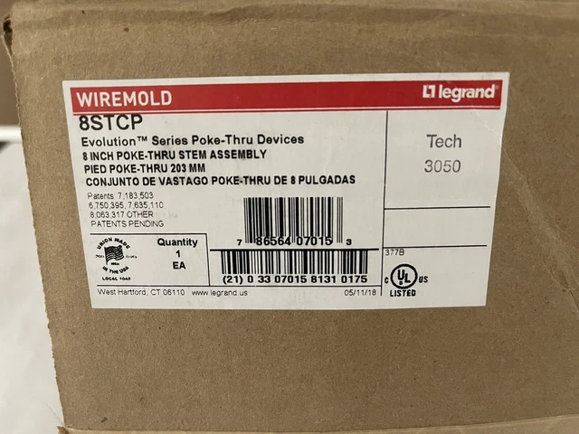 Wiremold 8STCP Poke-Thru Device Assembly