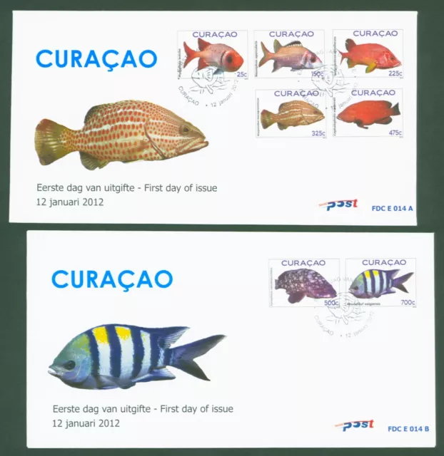 Curacao 2012 - Fische - Soldatenfisch Husarenfisch Zackenbarsch - Nr. 74-80 FDC