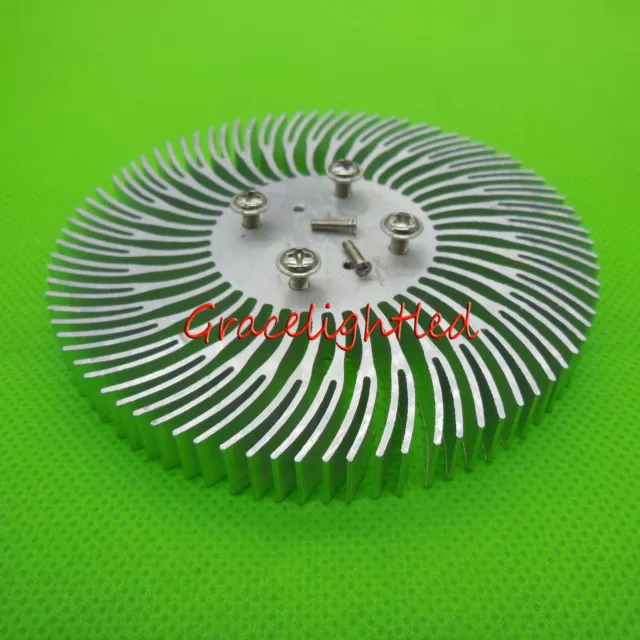 1pc 90x10mm Round Spiral Aluminum Alloy Heat Sink for 1W-10W LED Silver White